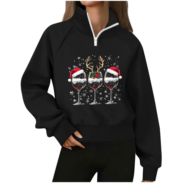 Long Chandail à Capuchon pour Femmes, Mode Décontractée, Chandail à Capuchon de Noël Imprimé à Manches Longues pour Femmes, Chandail à Capuchon pour Femmes