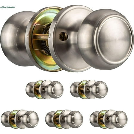 

Hall and wardrobe access door handles - colonial style satin nickel interior lock free indoor door handles round door handles satin nickel coins 6 Pack