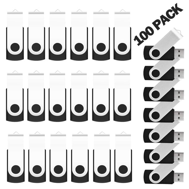 Unidades flash USB EASTBULL de 4 GB, paquete de 100 unidades USB 2.0, color negro