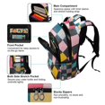 thumbnail image 5 of FORMRS Unisex Backpack Elementary School Travel Bookbag with Reflective Stripes, Pink Checkered Pattern, 5 of 7
