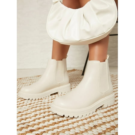 

Nubuck PU Round Toe Chelsea Boots Women‘s Footwear