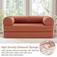 thumbnail image 3 of AMZFUN 63 Inch Full Size Floor Sofa, Corduroy Fabric With High Density Resilient Foam Filling, Multi-Purpose Folding Sofa for Living Room/Guest Room/Office/Apartment, Punmpkin, 3 of 8