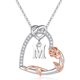 thumbnail image 1 of Collar para mujer, joyería para mujer, collar con colgante de letra y corazón de rosa de colores, joyería para aniversario, día de San Valentín., 1 of 5