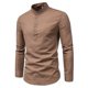 thumbnail image 2 of Men's Fashion Slim Solid Color Long Sleeve Half Open Men's Shirt#hmzsl-m301XL, 2 of 3