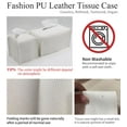 thumbnail image 2 of Funda para caja de pañuelos, [refinada] moderna caja de pañuelos cuadrada de piel sintética, soporte/organizador decorativo para encimera de tocador de baño, mesitas de noche, escritorio de oficina y, 2 of 5