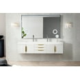 thumbnail image 4 of James Martin Vanities 983-V72d-W-G-Gw Columbia 72" Wall Mounted Double Vanity Set - Wood, 4 of 5