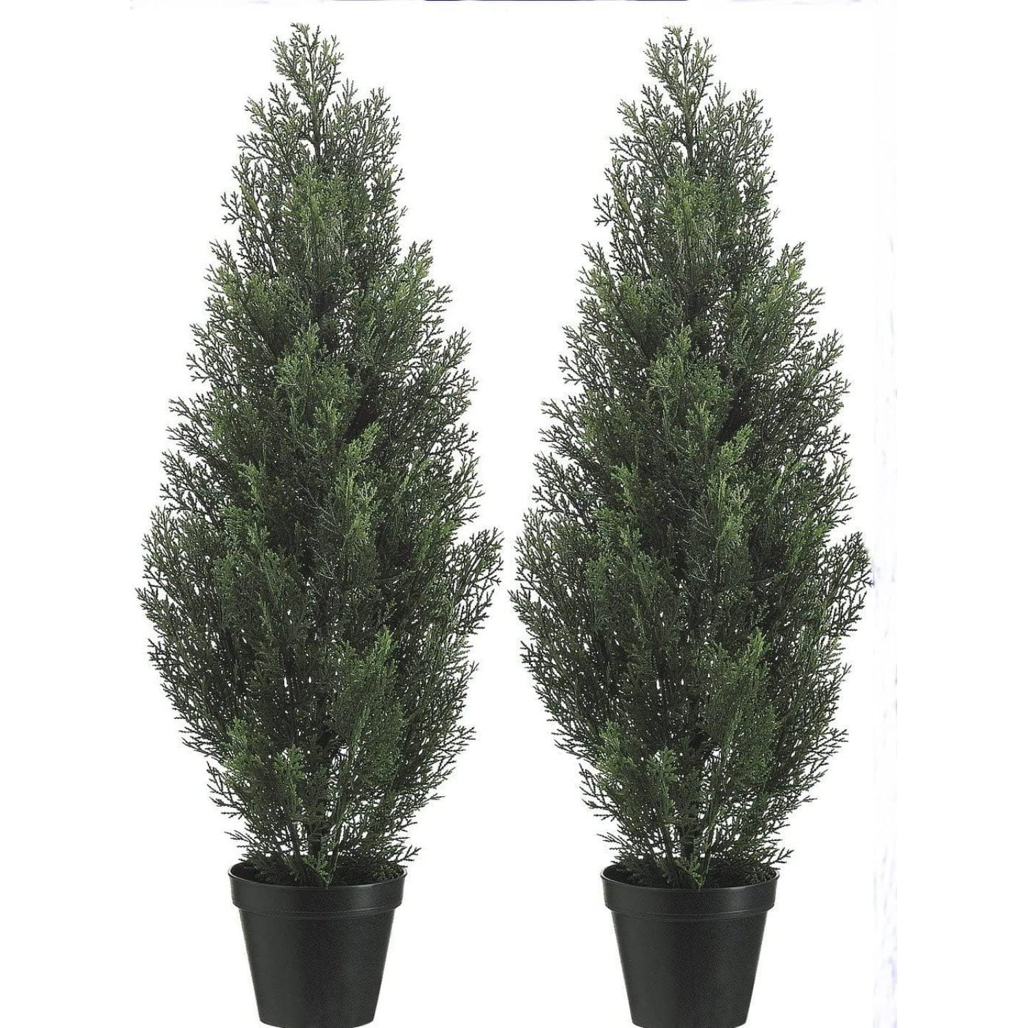 Two 3 Foot Outdoor Artificial Cedar Trees Potted Plants - Walmart.com