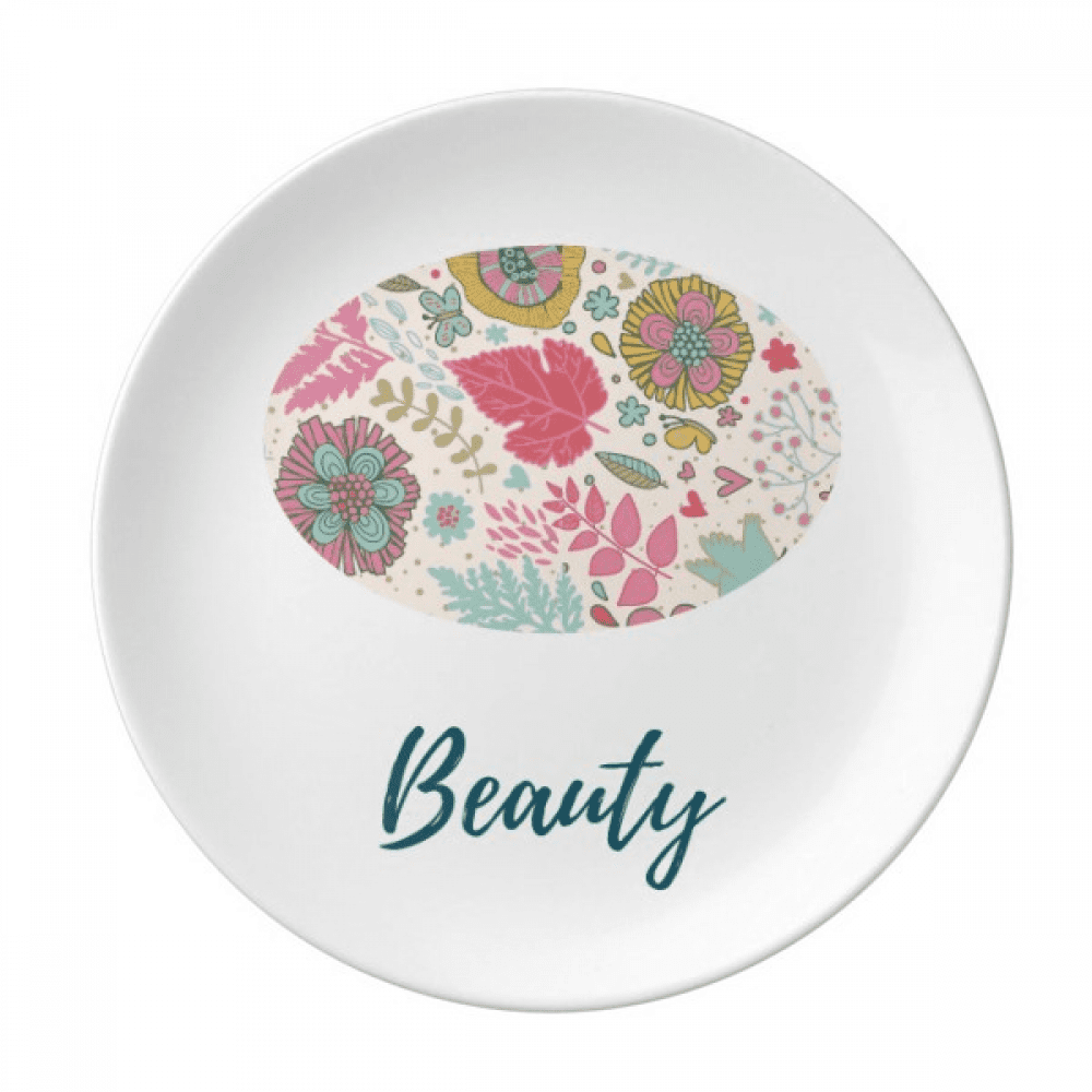 Flower Paint Plate Decorative Porcelain Salver Tableware Dinner Dish, Size: One Size
