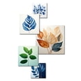thumbnail image 3 of Designart "Collage Of White And Blue Leaves" Leaves Wall Art Set Of 5 - Blue Traditional For Bedroom Wall Art Set, 3 of 6