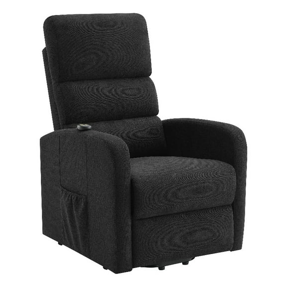 Amsdell Upholstered Power Lift Recliner with Remote Black