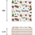 thumbnail image 3 of FMSHPON Merry Christmas Xmas Tree Winter ChristmasMerry Christmas Xmas Tree Winter Christmas Set of 8 Coaster Drinks, Absorbent Ceramic Stone Coasters Cup Mat Cork Base Coffee Table Bar Decor, 3 of 4