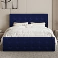 thumbnail image 1 of QinaQin Upholstered Bed Frame with 4 Storage Drawers, Tufted Headboard and Wooden Slats, No Box Spring Required, 1 of 7