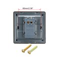 thumbnail image 3 of Interruptor de botón de timbre montado en la pared, reiniciable, tono plateado, AC 250V 16A, panel de acero inoxidable 3.39''x3.39'', 3 of 5