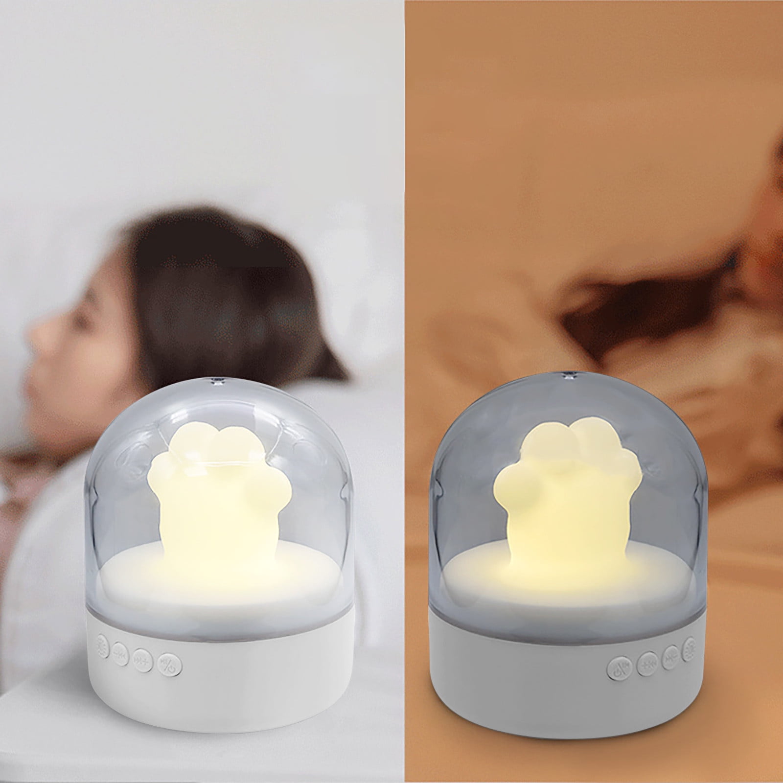 Wovilon Night Light Cat Paw Lamp, Bluetooth Audio Speaker Night Light, Night Smart Alarm Clock Portable Wireless Bedroom Bedside Reading Lamp, Music Sleep Lamp Support Speakerphone