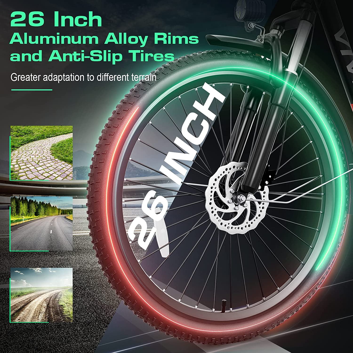 Vivi Electric Bike for Adults 26" Electric Cruiser Bike 48V 500W Step-Through Electric Bike 19.8MPH & City Commuter Electric Bike with Cruise Control, UL2849 Certified
