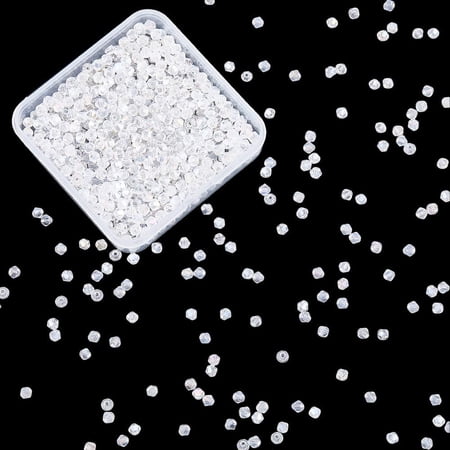 1 Set 1000Pcs Faceted Bicone Glass Beads AB Color Plated for DIY Crafting Clear AB 4x4mm Hole: 1mm for DIY