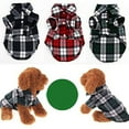 thumbnail image 3 of UDIYO Small Pet Dog Plaid Shirt Lapel Coat Cat Jacket Clothes Costume Top Apparel, 3 of 7