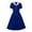 Blue, variant on Wedding Guest Dresses for Women Fall Blue Short Sleeve Maxi High Waist Collared Pleated A Line Dresses Dress for Women XL