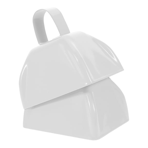 HEANUJJ Loud White Metal Cowbells, Portable 2-Pack for Sports Events, Celebrations, and Outdoor Activities