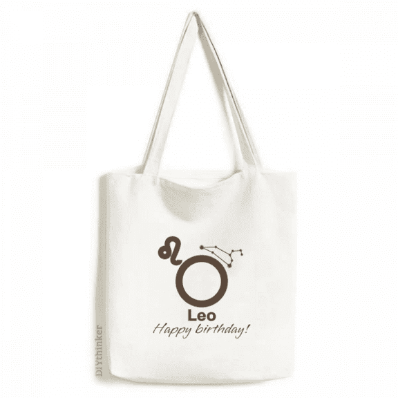 Constellation Fate Birthday Celebration Leo Tote Canvas Bag Shopping Satchel Casual Handbag