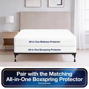All-in-One Bed Bug Blocker Water Resistant Zippered Mattress Protector, Twin-XL