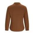 thumbnail image 6 of Womens Long Sleeve Shirts Faux Suede Vintage Casual Lapel Collar Button down Shirt Tops Trendy Clothes (S, Coffee), 6 of 7