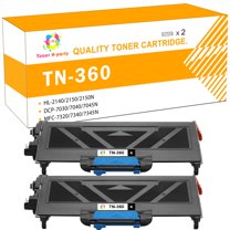 Toner H-Party Compatible Toner Cartridge for Brother TN-360 for Use with HL-2140 2150 2150N 2170 2170W, DCP-7030 7040 7045N, MFC-7320 7340 7345N 7345DN 7440N 7450 7840W (Black,2-Pack)