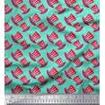 thumbnail image 1 of Soimoi Green Modal Satin Fabric Hat Fashion Print Sewing Fabric Yard 42 Inch Wide, 1 of 3