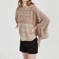 thumbnail image 5 of AWZXDE Women's Spring/Autumn/Winter Batwing Sleeve Knitted Shawl Wrap - Oversized Cardigan-Style Poncho for Layered Fashion Khaki,One Size, 5 of 7