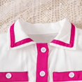 thumbnail image 3 of Girls Fall Fashion Color Collision Long Sleeves Lapel Shirt Beaded Bow Dress Pants Two PC Set, 3 of 6