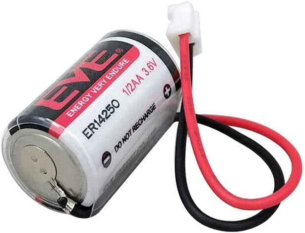 2pcs) 1/2 AA Battery ER14250 3.6V 1200mAh Lithium Battery with Plug Compatible with EVE ER14250 1/2 AA LS14250