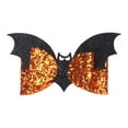 thumbnail image 2 of Black Bat Hair Bow Clips - Glitter Bat Hair Clip, Halloween Bows Barrettes, Goth Hair Accessories for Kids, Toddlers, Infant, 3.5" Width, Durable Metal & PU Leather, 2-Pack Makeup Organizers, 2 of 9