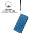 thumbnail image 6 of For Samsung Galaxy A15 6.5" Seven Petal Flower Embossed Strong Magnetic Attachment/Closure, Card Slots/Pocket, PU Leather Flip Wallet Case With Hanging Rope,Blue,For Galaxy A15 (4G/5G), 6 of 7