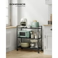 thumbnail image 2 of - Metal Storage Rack with Wheels Mesh Shelving Unit with X Side Frames .- Width for Entryway Kitchen Living Room Bathroom Industrial Style UBSCB, 2 of 7