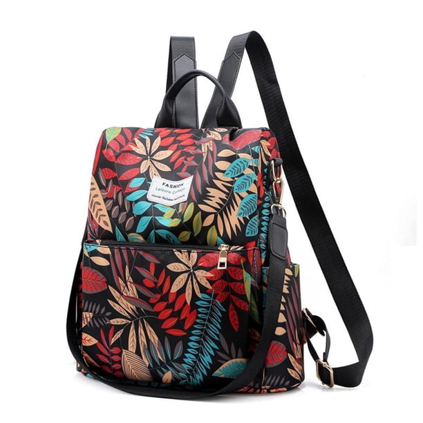 Qarigey para mujer, bolso antirrobo de tela Oxford de estilo chino a la moda, informal de gran capacidad con estampado para mujer Mochilas No.6