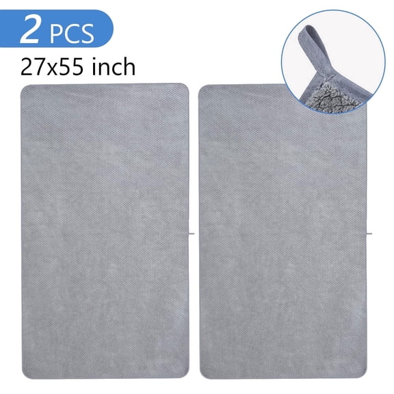 Hengbo 2 Pcs Microfiber Bath Towel Extra Large 27 x 55 inch Bath Sheets Set for Home Body Sport Yoga Spa Fitness Gray