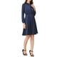 thumbnail image 4 of Vestido midi A-line de satén con cuello atado INSPIRE CHIC para mujer azul marino M, 4 of 5