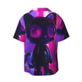 thumbnail image 5 of KLL Neon Toy Cat Reflections Print Men's Shirt Short Sleeve Button Down Summer Cuba Beach Shirts- X-Large, 5 of 5