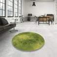 thumbnail image 4 of Ahgly Tapis Rond Lavable en Machine Intérieur Transitionnel Vert Pistache, 3 Pieds Rond, 4 of 7