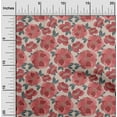 thumbnail image 2 of oneOone Coton Popeline Rouge Tissu Floral Rétro pour Coudre Tissu d'Artisanat Imprimé par la Cour 56 Pouces de Large, 2 of 5