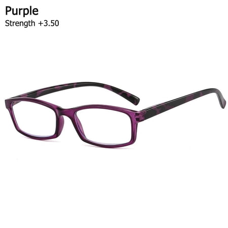 Women Men Ultralight Vision Care Printing Far Sight Eyewear Presbyopic Eyeglasses Reading Glasses Anti Blue-ray PURPLE STRENGTH +3.50