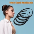 thumbnail image 2 of 4 diademas de peine de dientes para mujer, bandas antideslizantes para la cabeza, diadema de aro para el pelo para mujer, color negro, 2 of 7