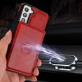 thumbnail image 6 of SaniMore for Samsung Galaxy S22 Case Multi-Functional Wallet Card Holder, Premium PU Leather Cover Vehicle Magnetic Support Kickstand Shockproof Protective Shell for Samsung S22, Red, 6 of 8