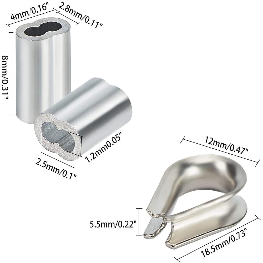 Jewelry Findings with Tiger Tail Wire Aluminum Slide Charms/Slider Beads and 304 Stainless Steel Wire Guardian and Protectors DIY