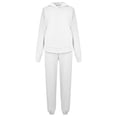 thumbnail image 6 of Womens 2 Piece Sweatsuits Oversized Hoodies Sweatshirt Wide Leg Sweatpants Matching Sets Lounge Tracksuits Outfits White L, 6 of 7
