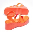 thumbnail image 3 of Zhabtuc Women's Square Head Open Toe Ankle Strap Sandals Casual Beach Thick Sole Waterproof Platform Sandals Orange Size 7, 3 of 4