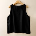thumbnail image 4 of Bovemsi Women's Cotton Linen Camisole - Lightweight Comfortable V Neck Sleeveless Vest, Outer Wear, Black Base Layer Camisole, 4 of 8