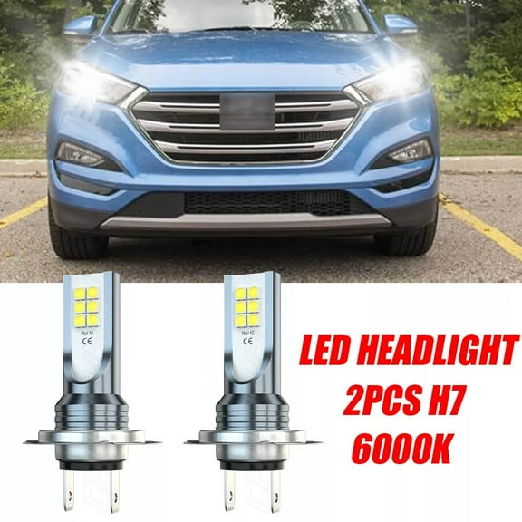 For Hyundai Tucson 2016-2018 H7 LED Headlight High/Low Beam Bulbs Combo Kit 6000K White 2 Pack