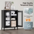 thumbnail image 5 of Elegant Small Display Cabinet with Glass Doors,Metal Storage Cabinets FreeStanding Floor Cabinet with 2-Shelves for Home,Office,Living Room,Bathroom, 5 of 7