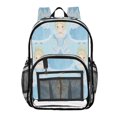 thumbnail image 3 of Iauyy Clear Backpack Heavy Duty PVC Transparent Backpack for College Workplace, Blue Girl, 3 of 8